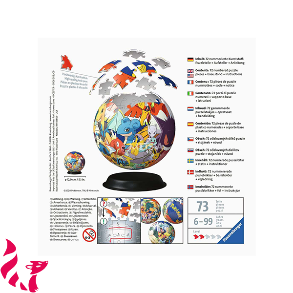 Pokémon puzzle 3d ball 72 pieces - ravensburger - puzzle enfant 3d sans  colle - des 6 ans - La Poste
