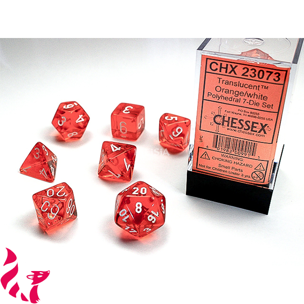 CHX23073 - 7 dés - Translucent Orange 1