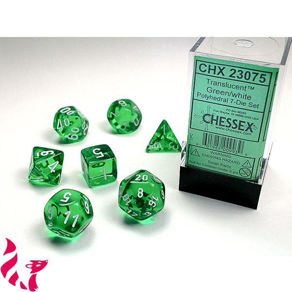 CHX23075 - 7 dés - Translucent Green 1
