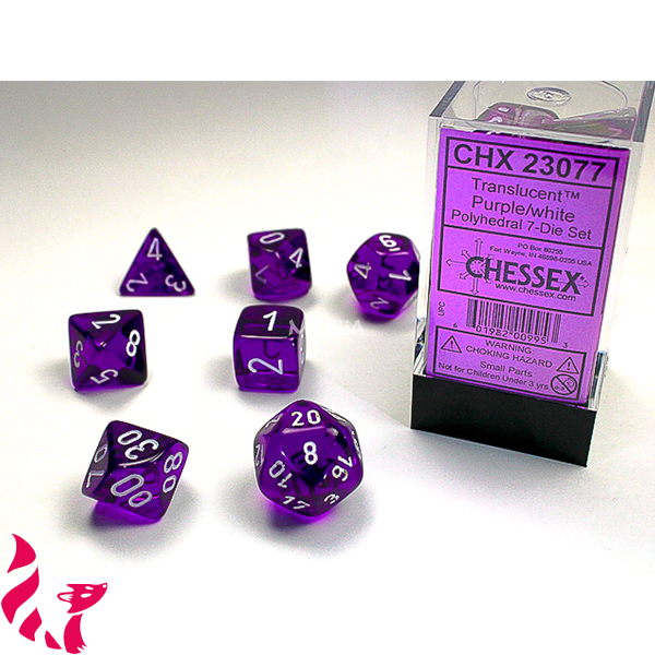 CHX23077 - 7 dés - Translucent Purple 1