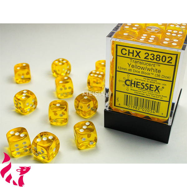 CHX23802 - 36 dés - Translucent Yellow