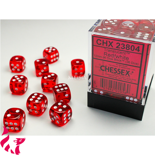 CHX23804 - 36 dés - Translucent Red