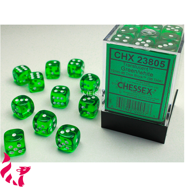 CHX23805 - 36 dés - Translucent Green