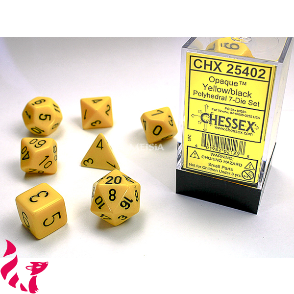 CHX25402 - 7 dés - Opaque Yellow 1