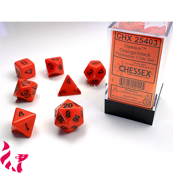 CHX25403 - 7 dés - Opaque Orange 1