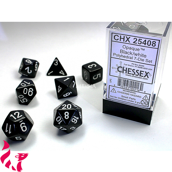 CHX25408 - 7 dés - Opaque Black 1
