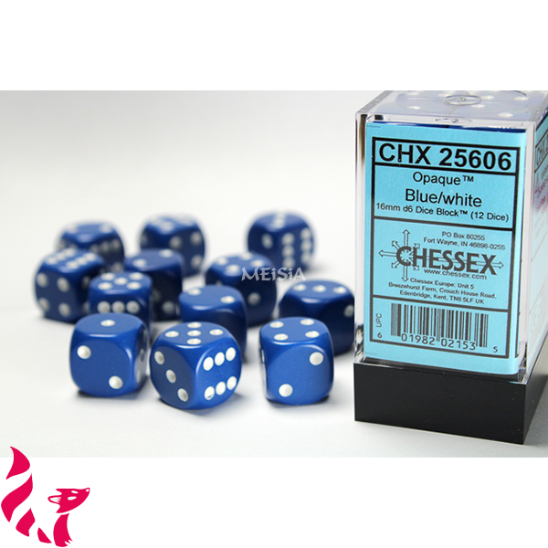 CHX25606 - 12 dés - Opaque Blue