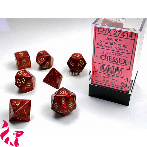 CHX27414 - 7 dés - Scarab Scarlet Gold 1