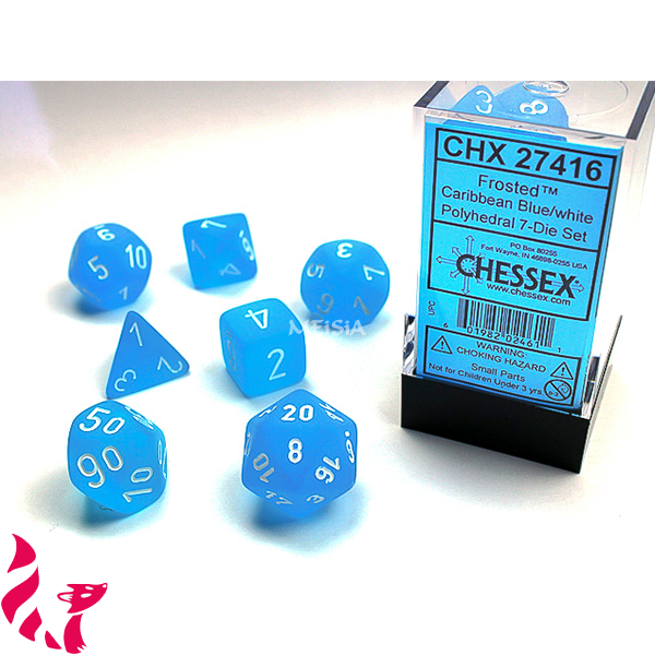 CHX27416 - 7 dés - Frosted Carribean Blue 1