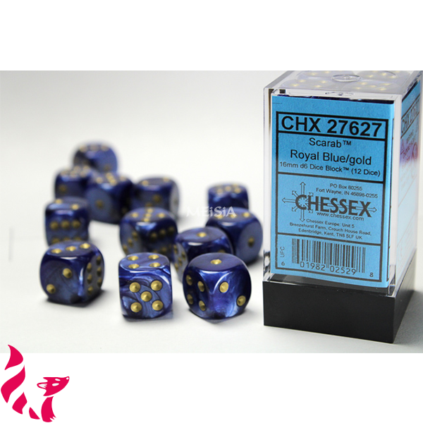 CHX27627 - 12 dés - Scarab Royal Blue Gold