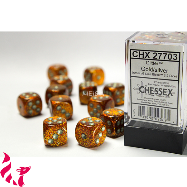 CHX27703 - 12 dés - Glitter Gold