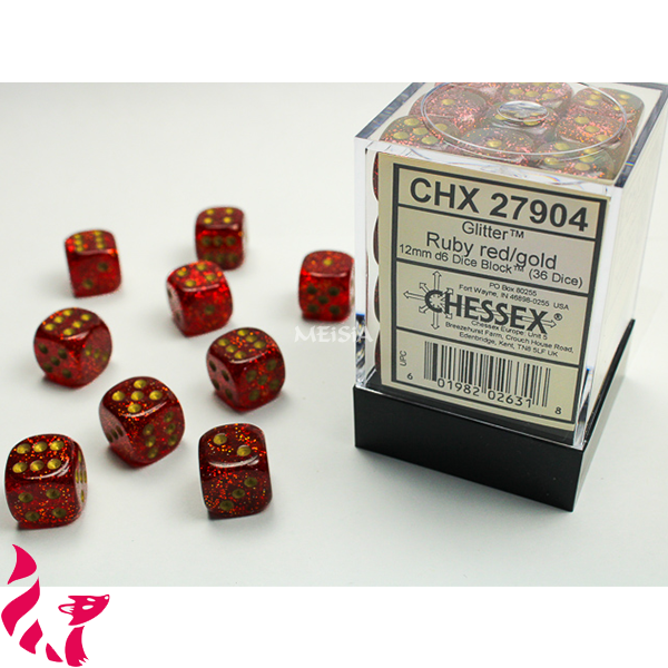 CHX27904 - 36 dés - Glitter Ruby Red