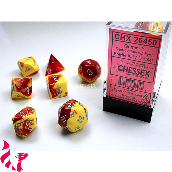 CHX26450 - 7 dés - Gemini Red-Yellow