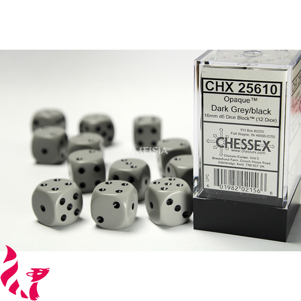 CHX25610 - 12 dés - Opaque Gris