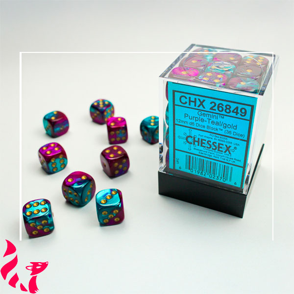 CHX26849 - 36 dés - Gemini Purple-Teal