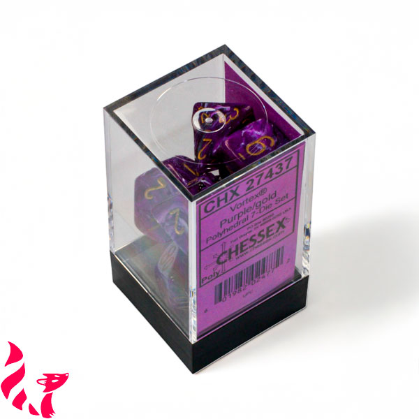 CHX27437 - 7 dés - Vortex Purple / Gold