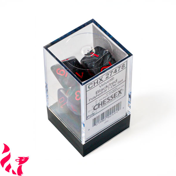 CHX27478 - 7 dés - Velvet Black / Red