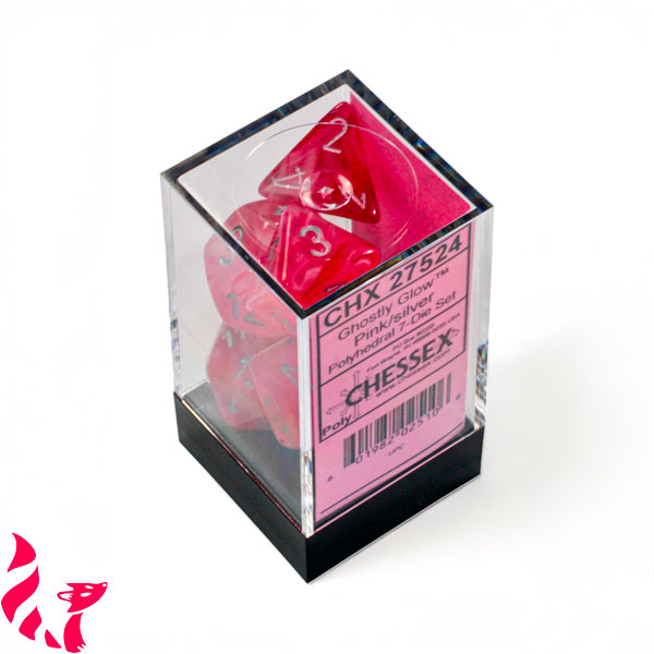 CHX27524 - 7 dés - Ghostly Glow Pink / Silver