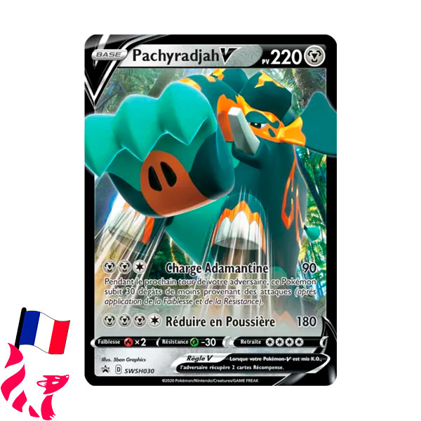 Pokémon - Carte SWSH030 "Pachyradjah-V"