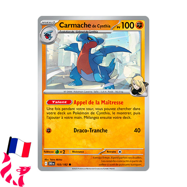 Pokémon - Carte 103/182 "Carmache de Cynthia"