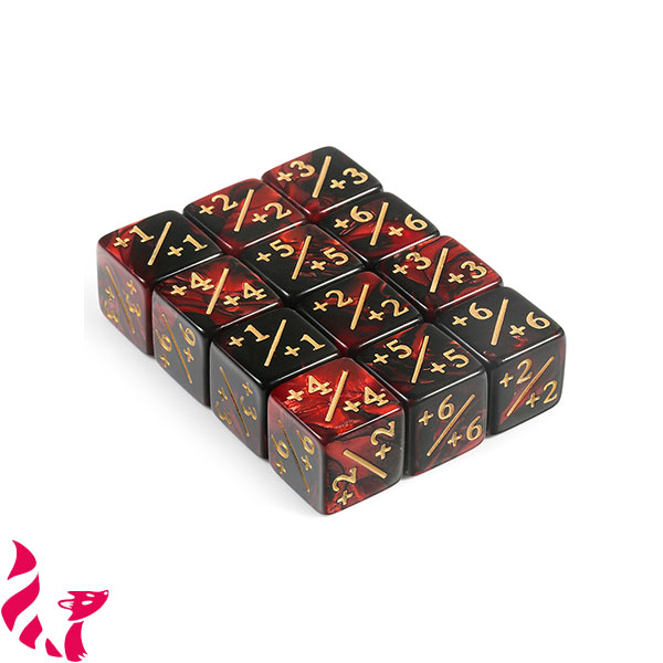 Positive/Negative Dice Counters Red (12)