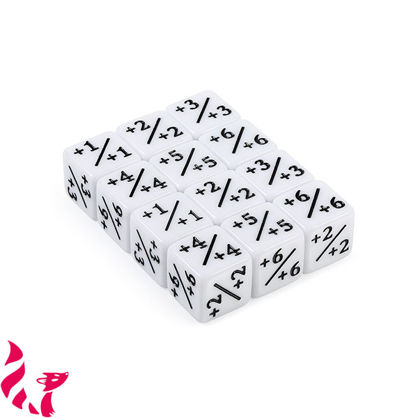 Positive/Negative Dice Counters White (12)