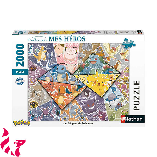 Puzzle - Pokémon - Les 16 types de Pokémon (2000 pièces)