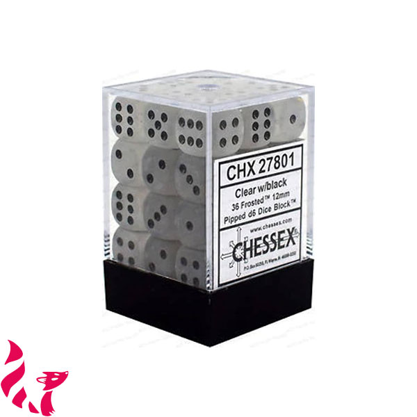 CHX27801 - 36 dés - Frosted Clear