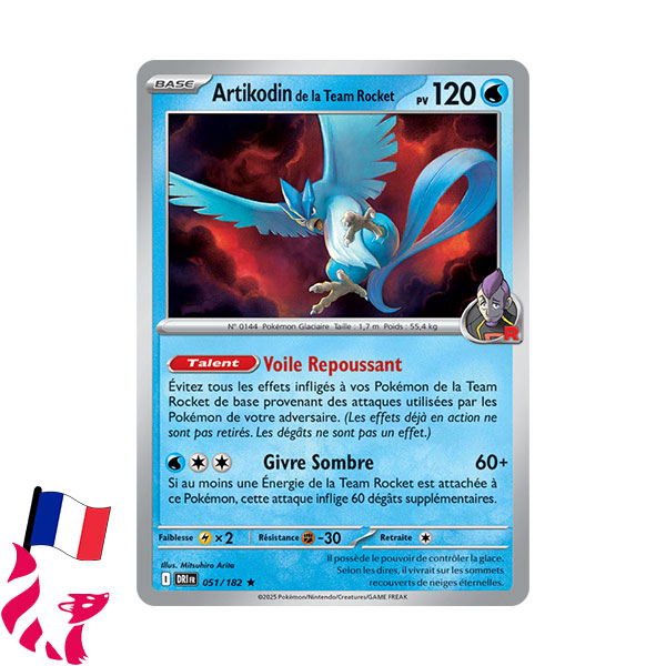 Pokémon - Carte 051/182 "Artikodin de la Team Rocket"